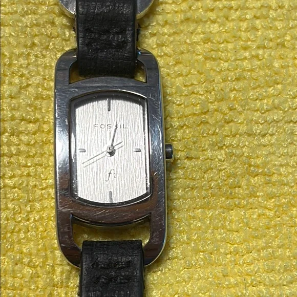 Fossil Black Strap Silver Case Watch Fossil Black Dial Black Silicone Strap Men main image 2